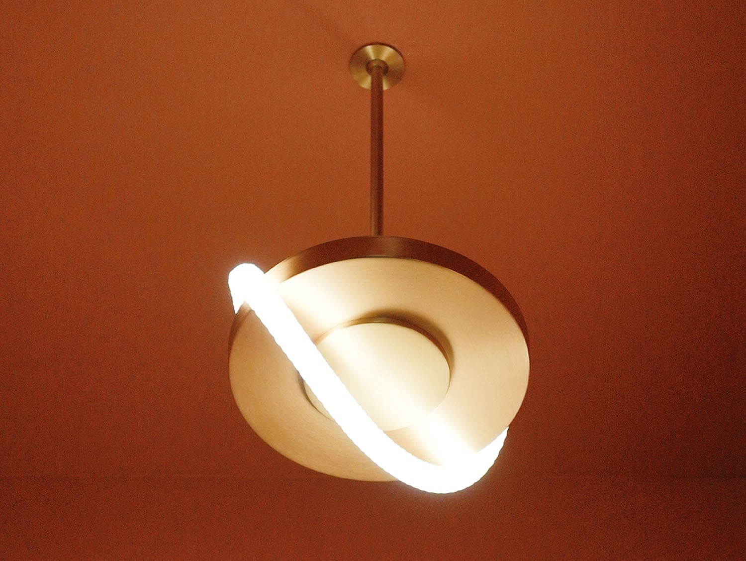 A light fixture hanging from the ceiling.