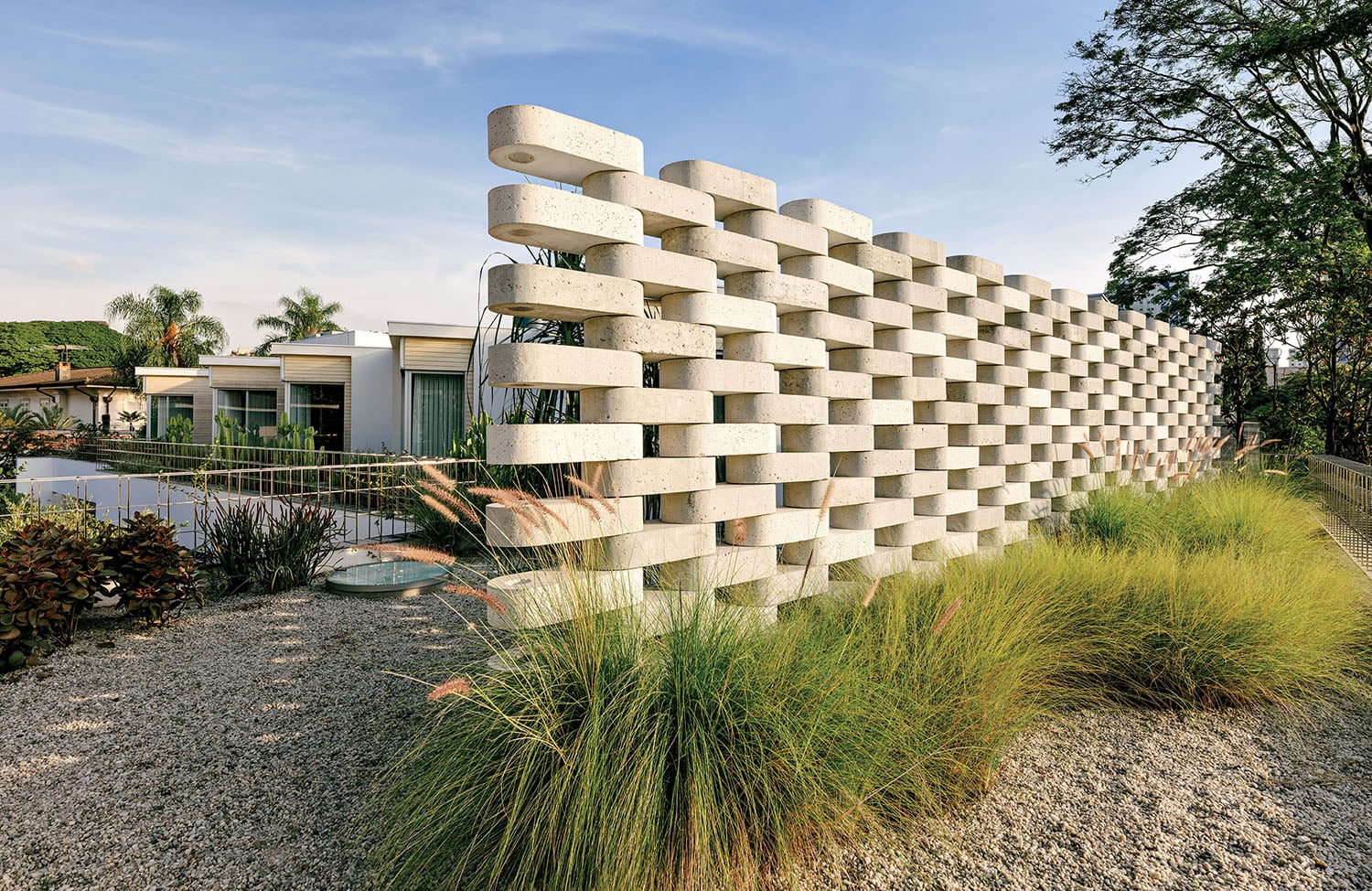 A building made of blocks.