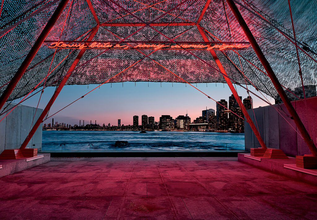 A large red structure.