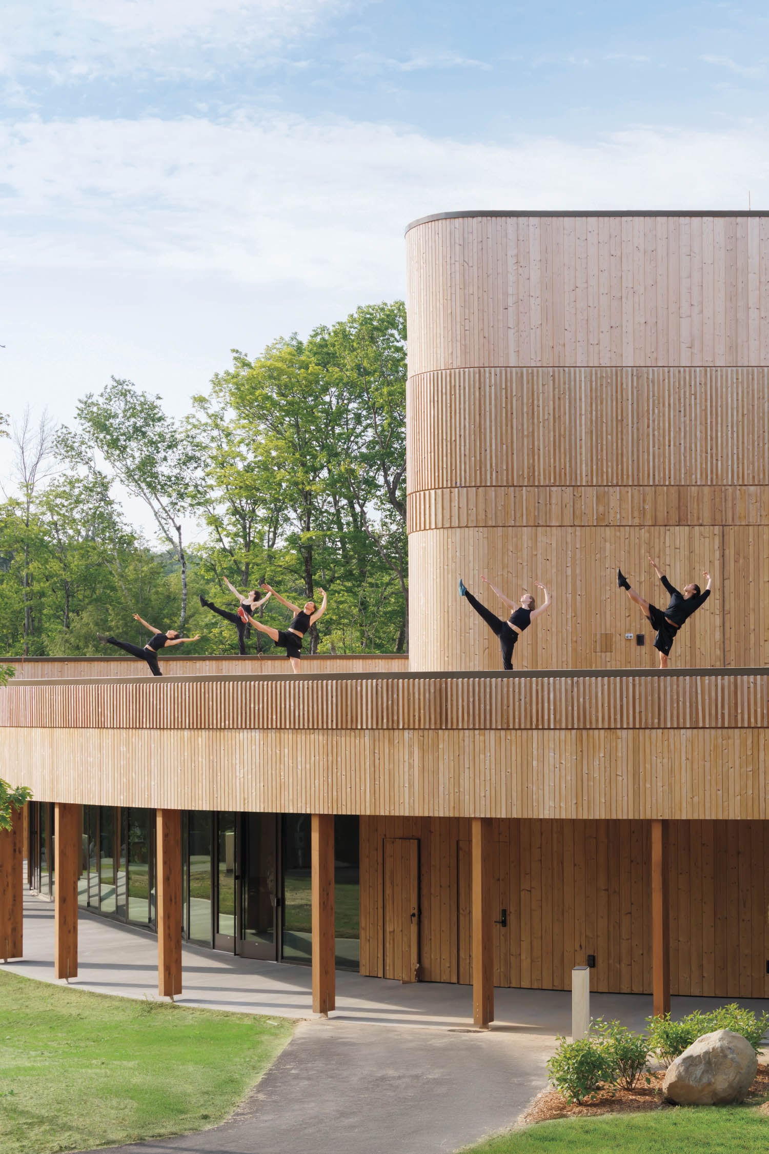 dancers in motion outside the doris duke theater