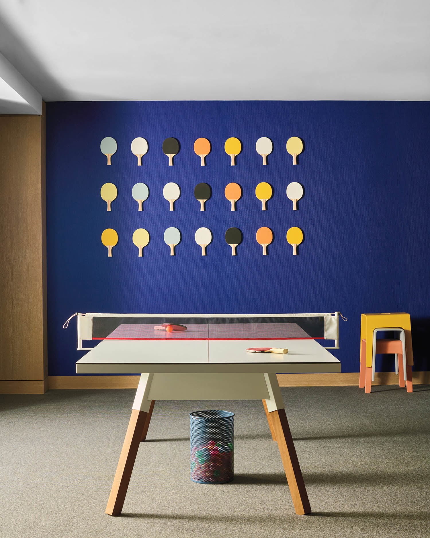 a game room with table sport