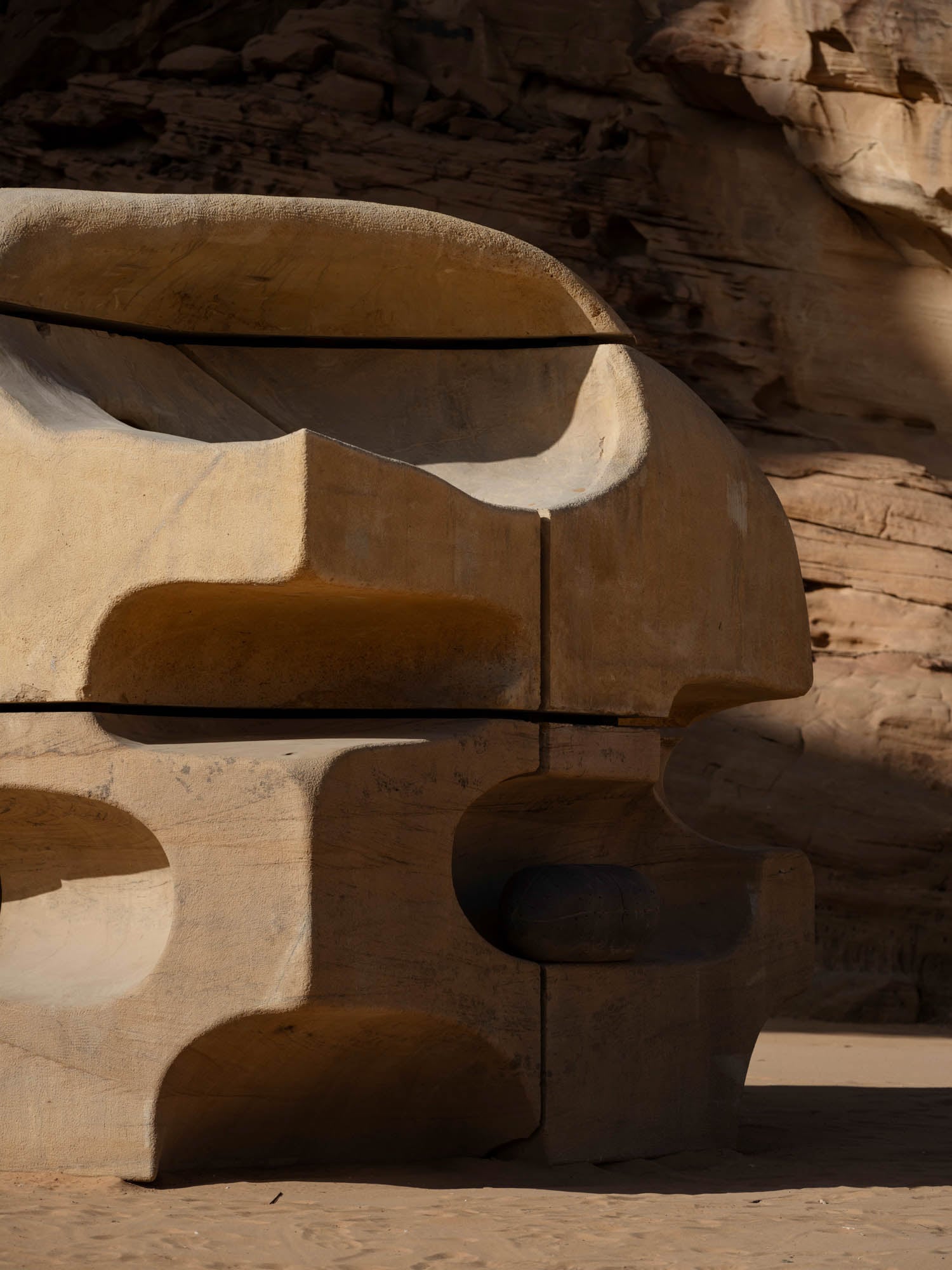 large pebble sculpture