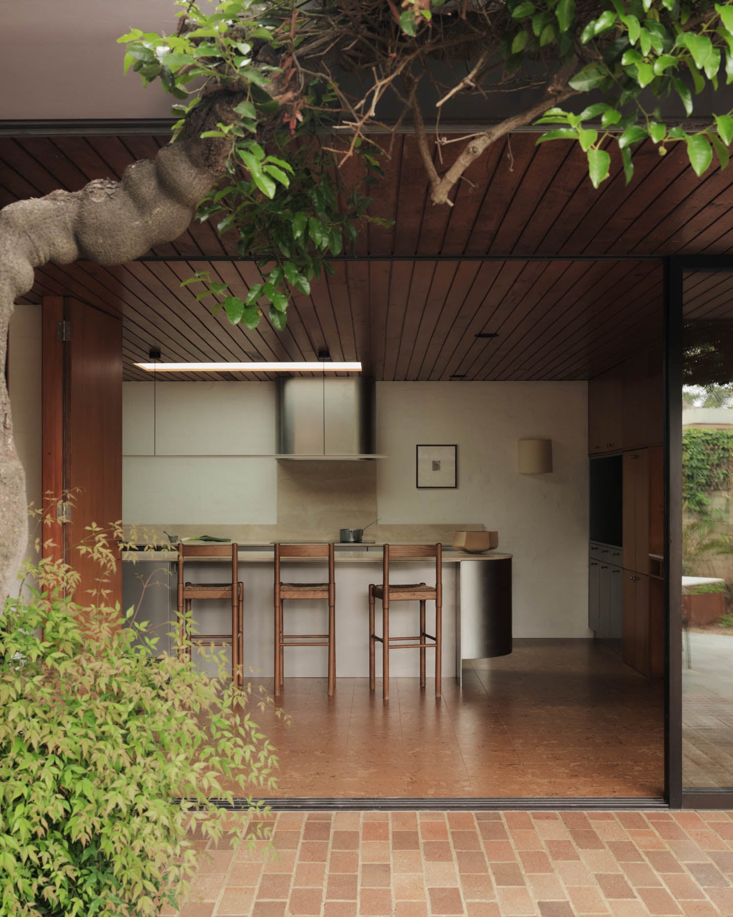kitchen with view from trees
