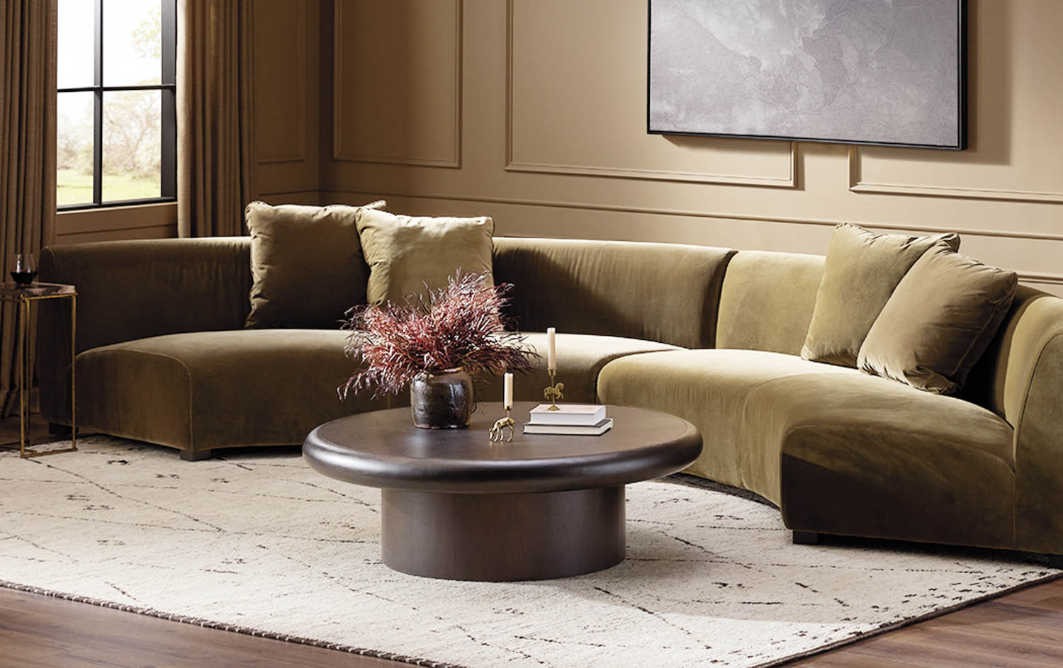 image of green couch in living room