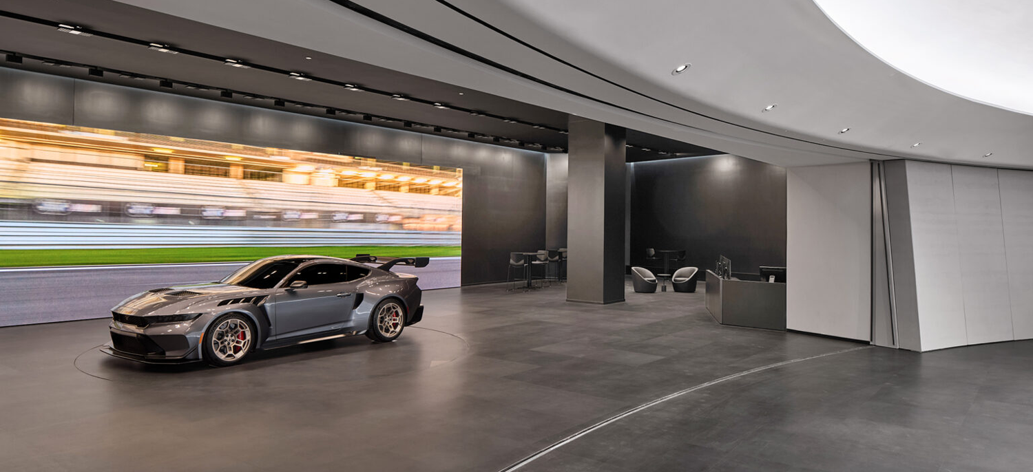 Ford car in showroom